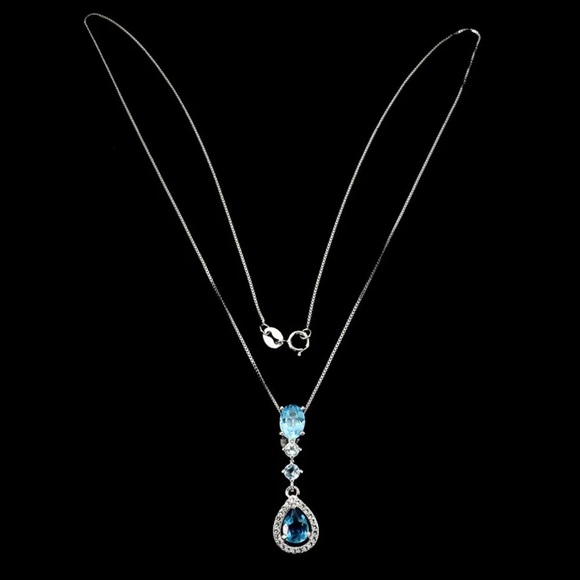 Stunning London blue topaz necklace - Picture 2 of 3